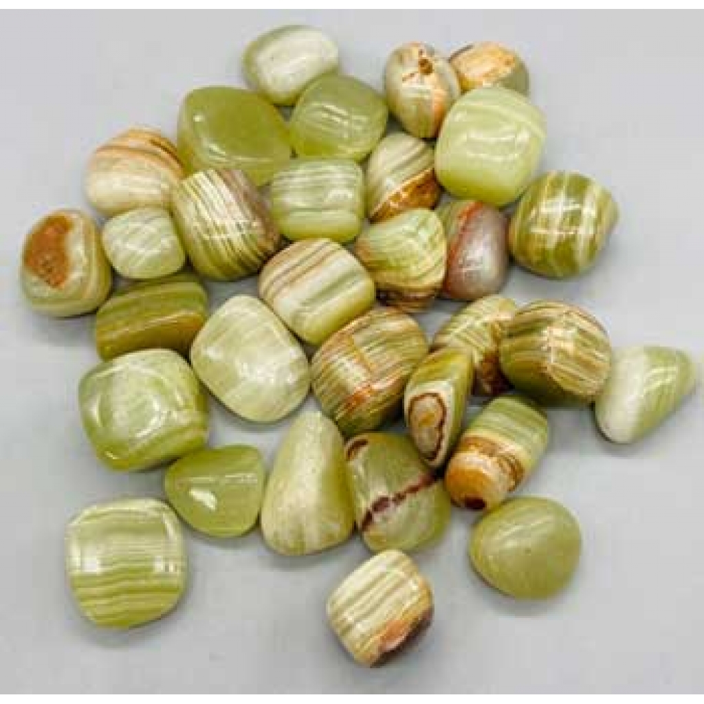 1 lb Onyx, Green tumbled stones