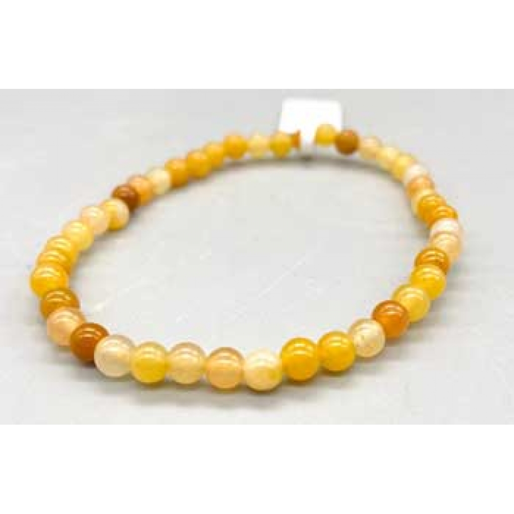 4mm Jade, Yellow bracelet