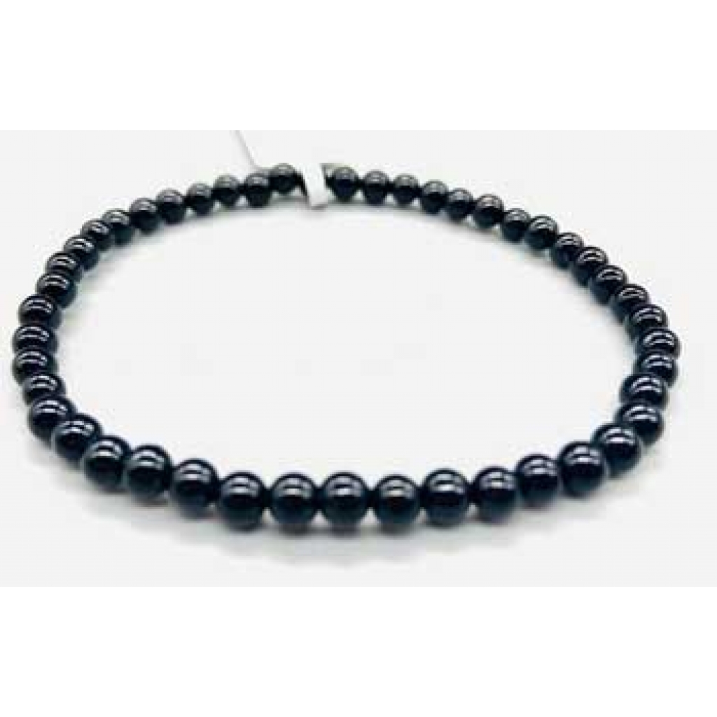 4mm Obsidian, Black bracelet