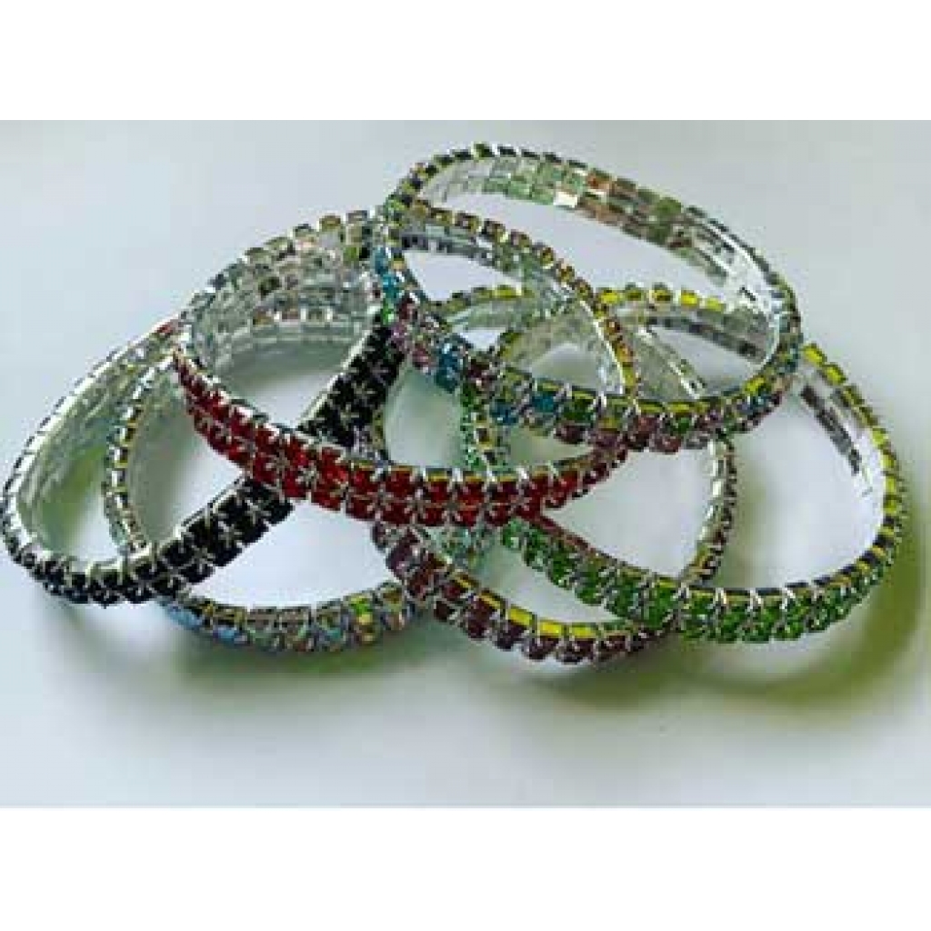 2 Line Crystal stretch bracelet various