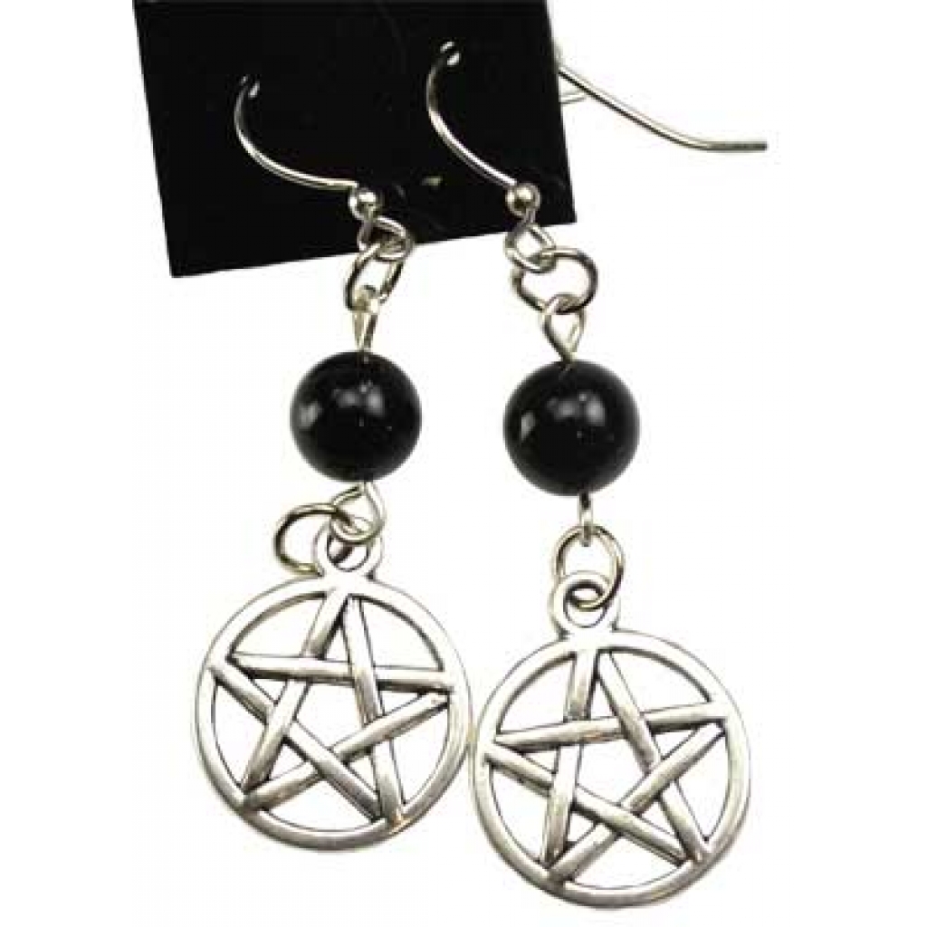 Black Onyx Pentagram earrings