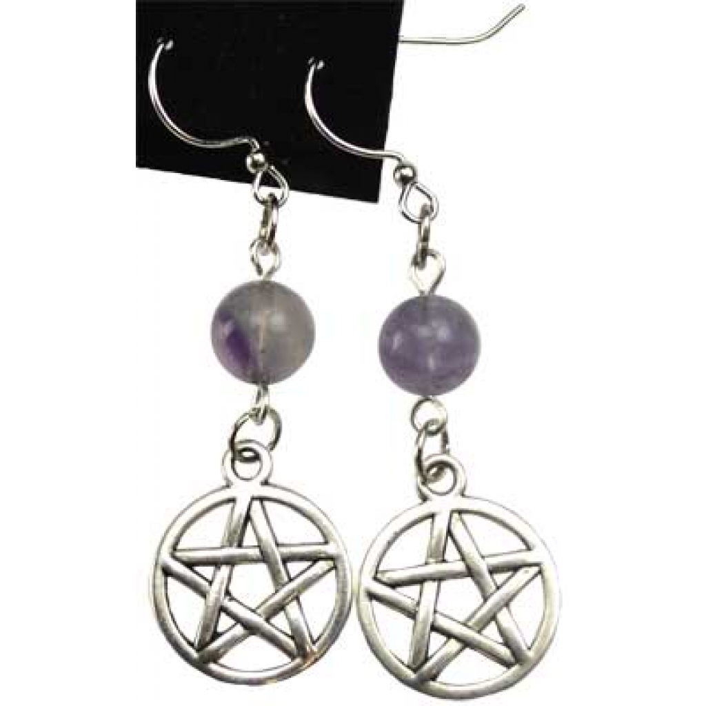 Fluorite Pentagram earrings
