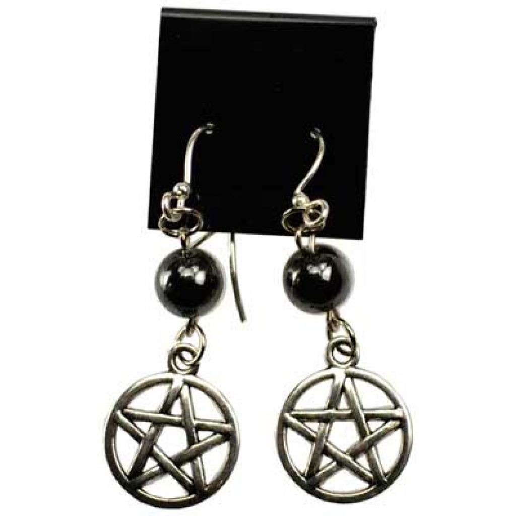 Hematite Pentagram earrings