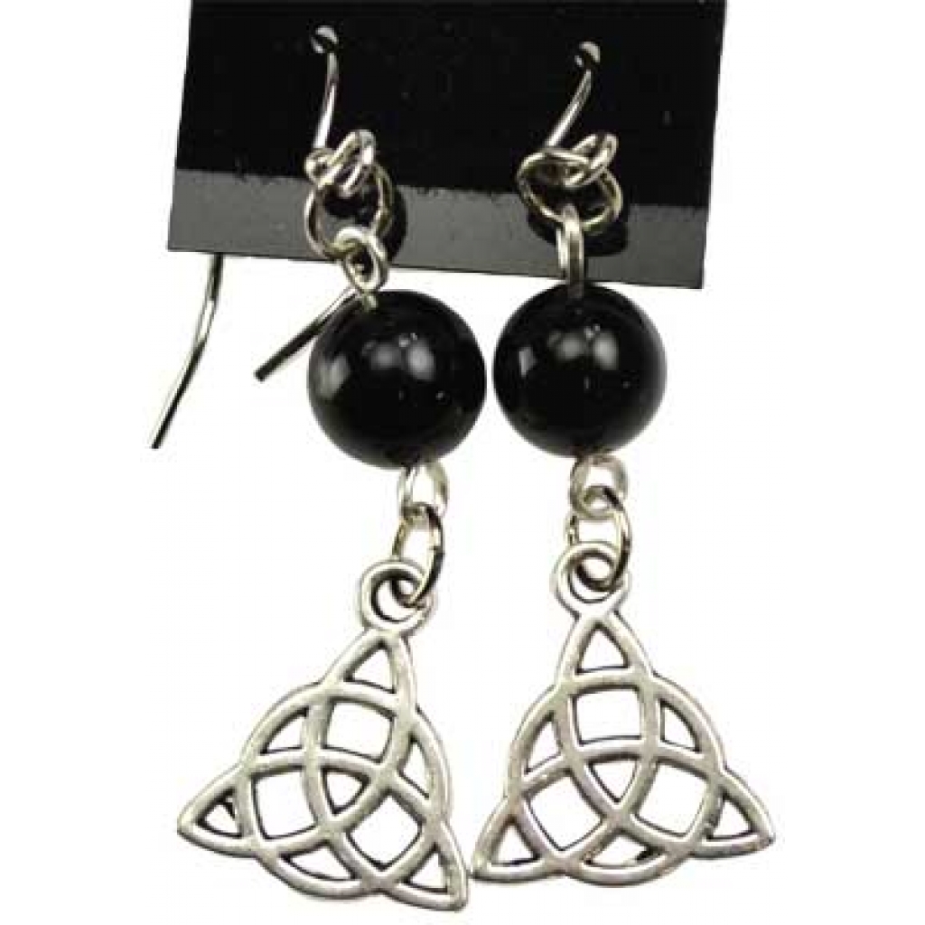 Black Onyx Triquetra earrings