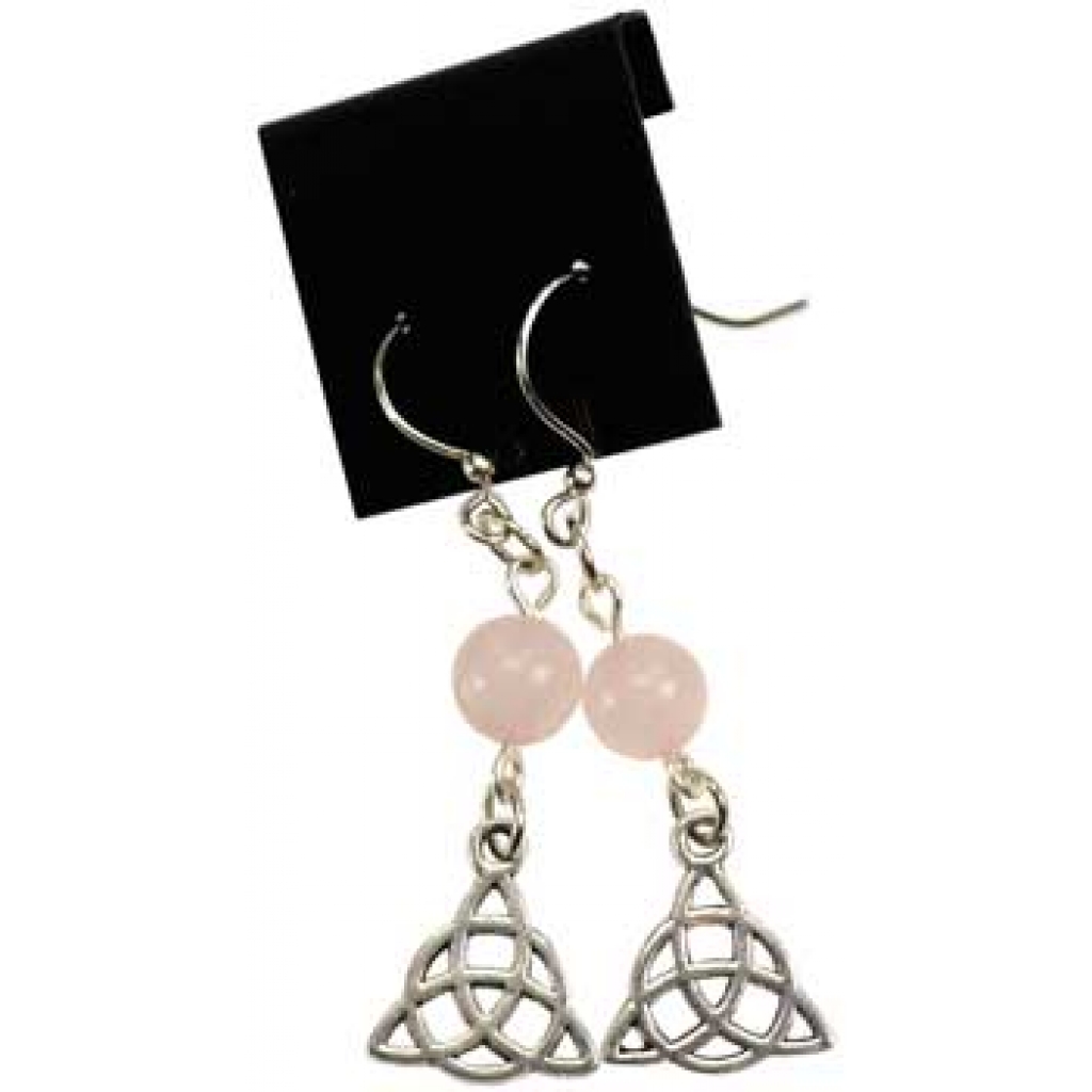 Rose Quartz Triquetra earrings