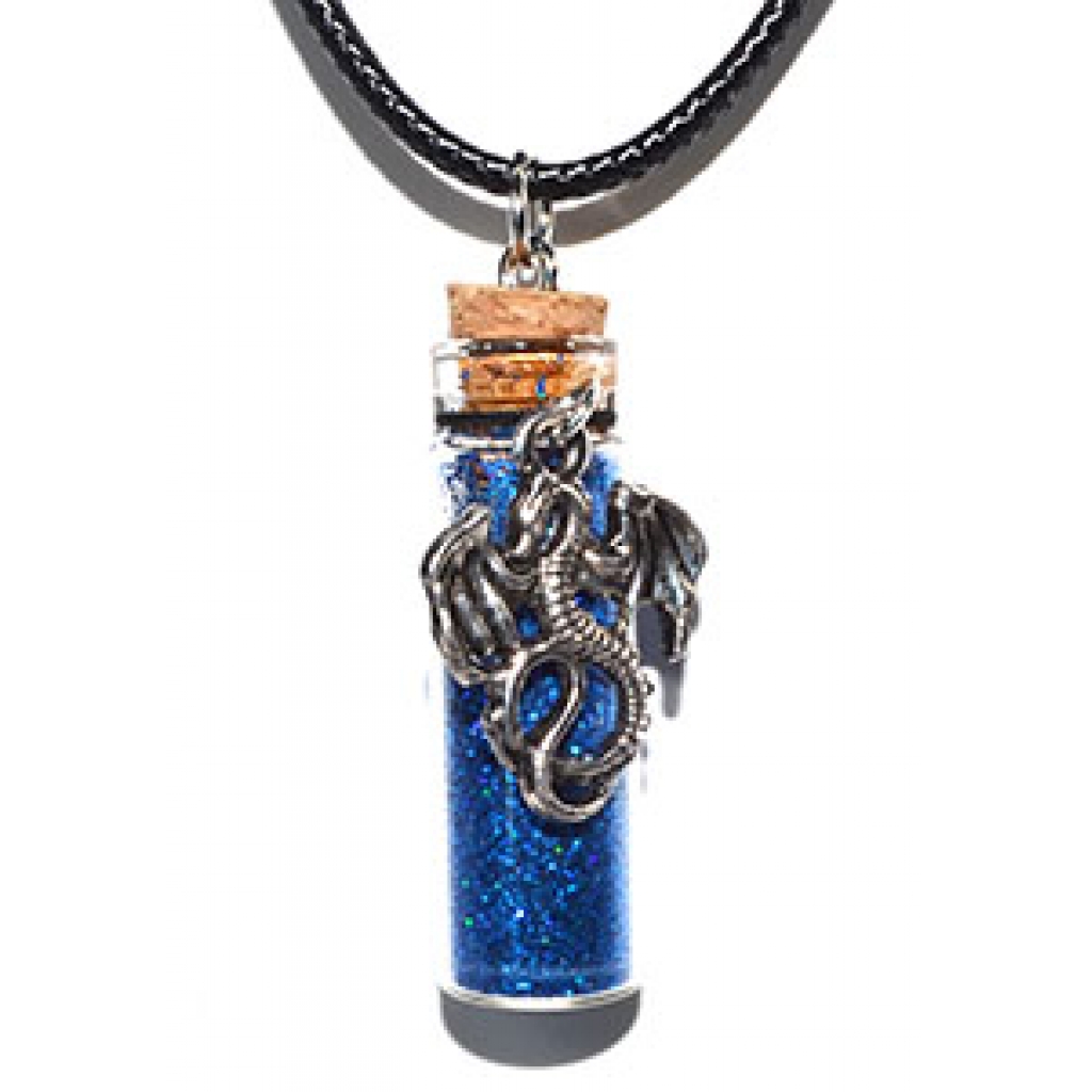 Dragon Blue glitter necklace