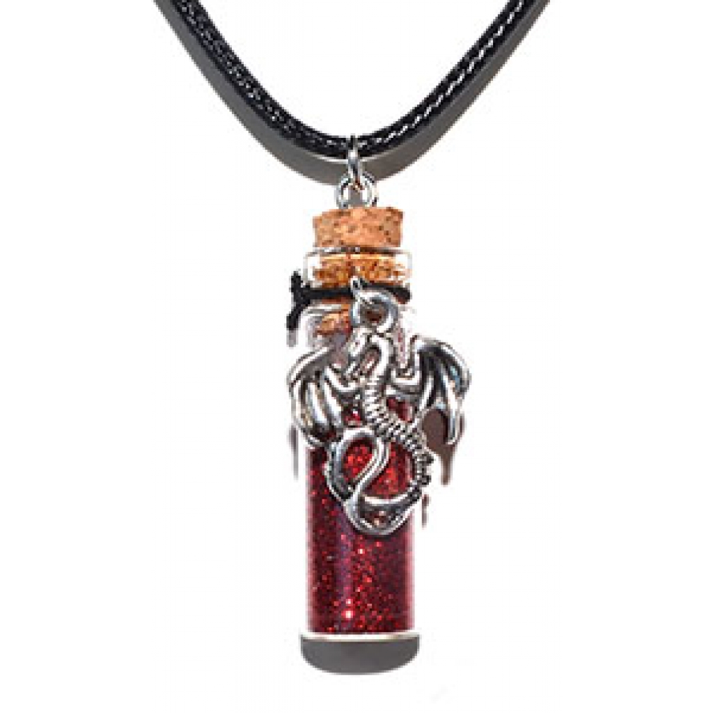 Dragon Red glitter necklace
