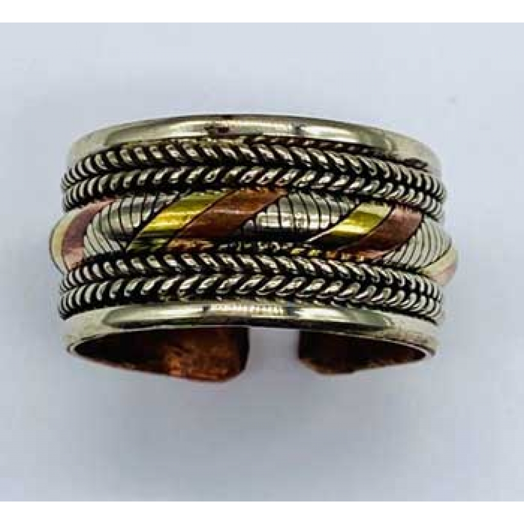 (set of 3) 3 Metals Twisted adjustable rings