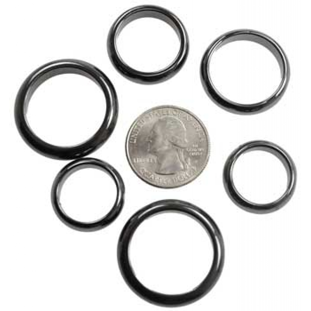 (set of 50) 6mm Rounded Hematite rings