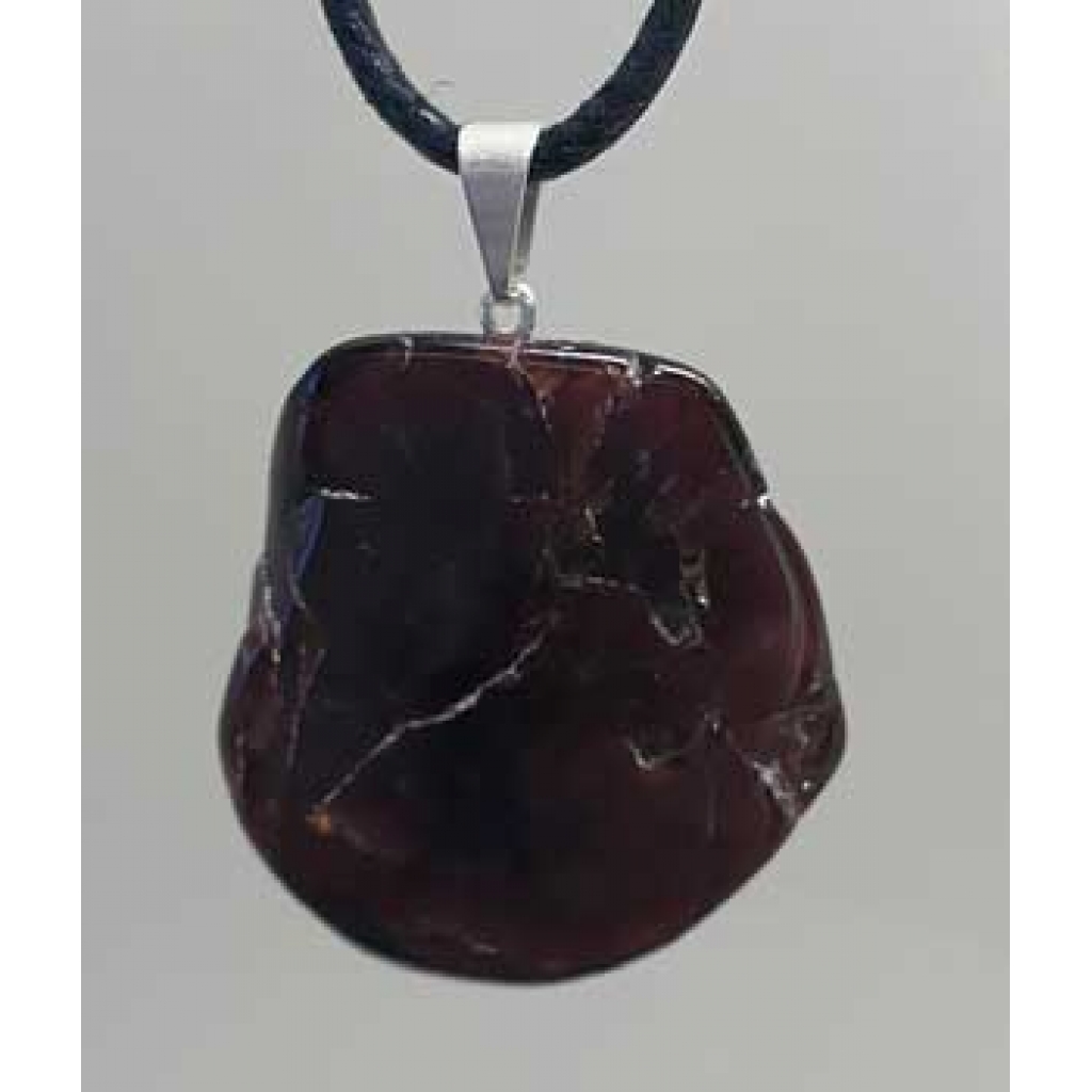 Garnet slice pendant