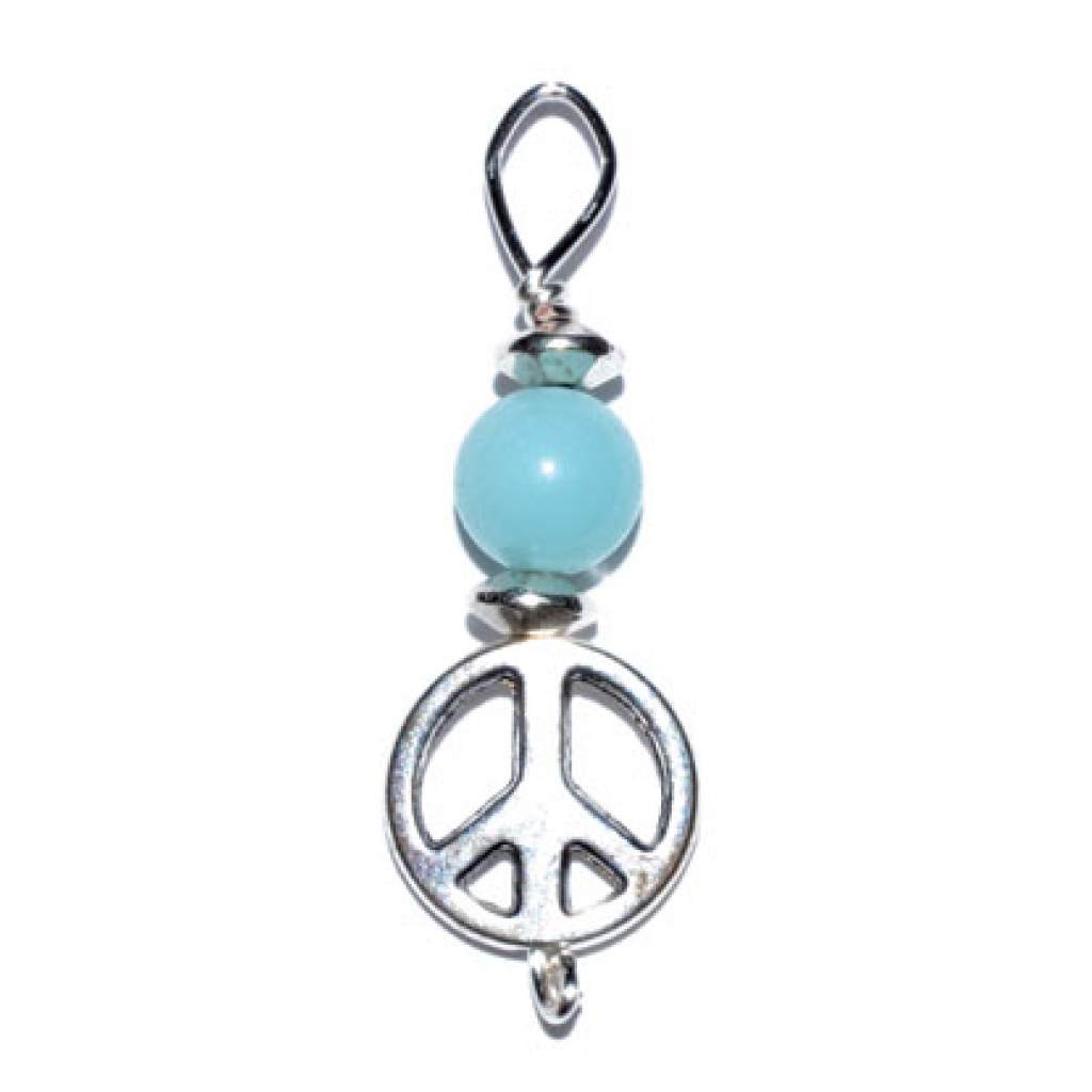 Peace pendant with amazonite bead