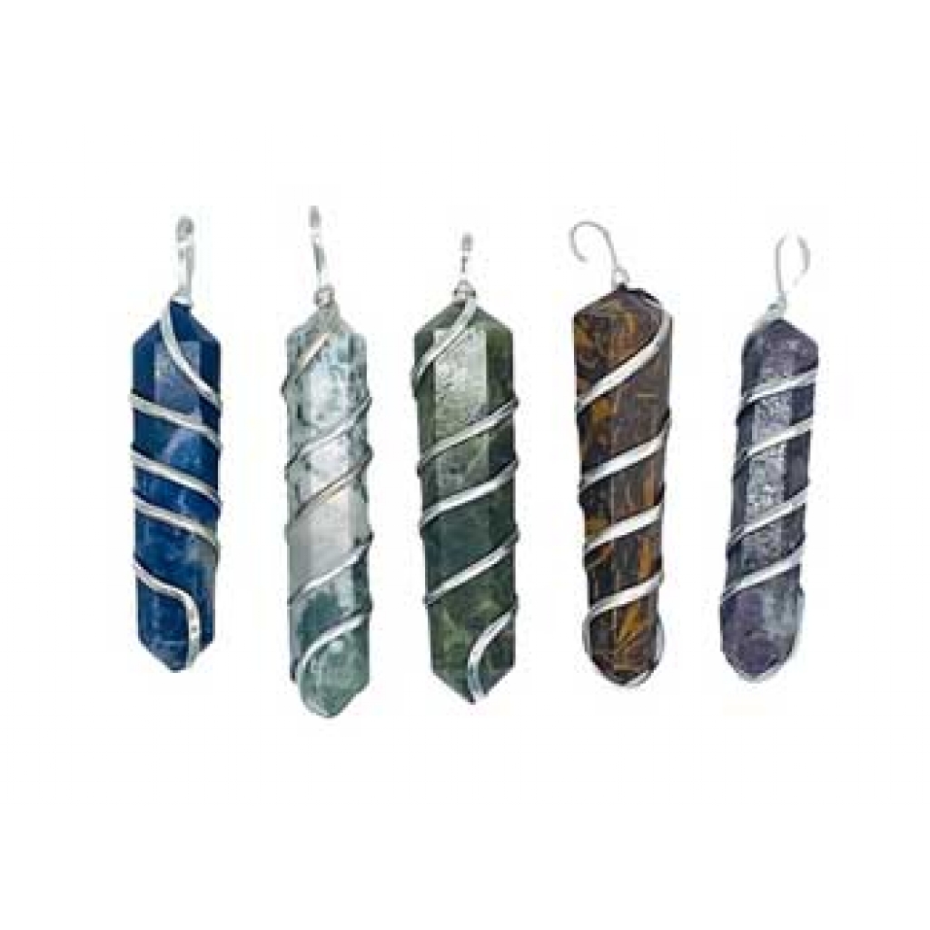 (set of 5) Assorted Gemstone wire wrapped point