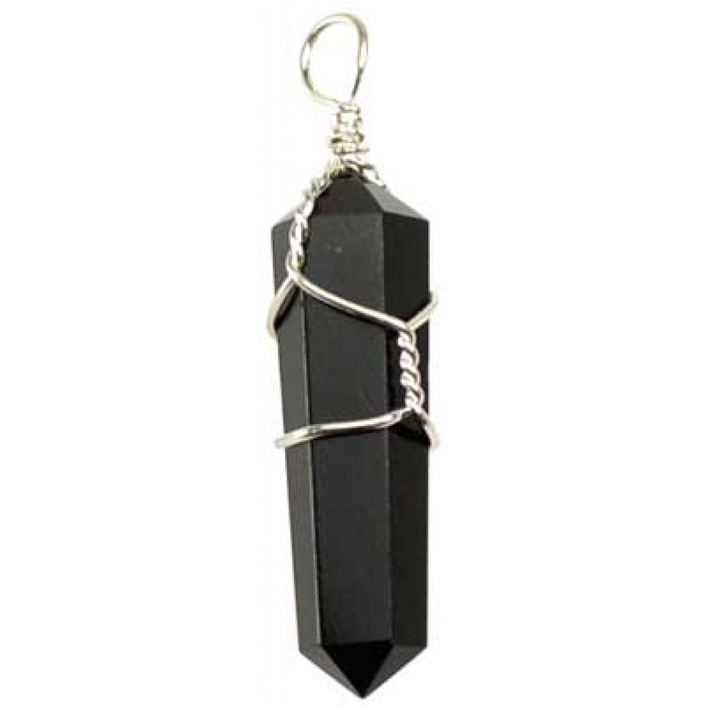(set of 5) wire wrapped Black Obsidian point
