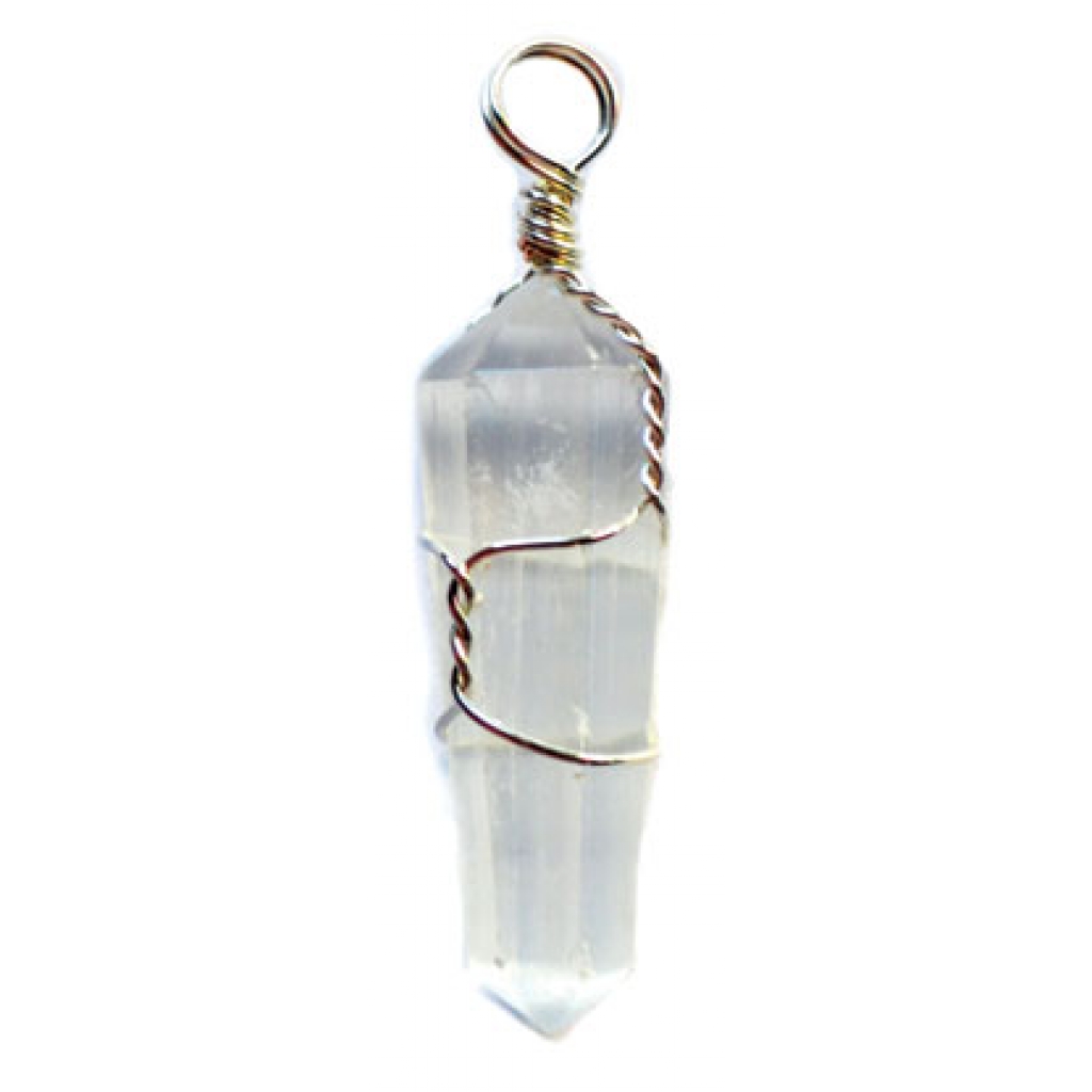 (set of 5) Selenite wire wrapped point