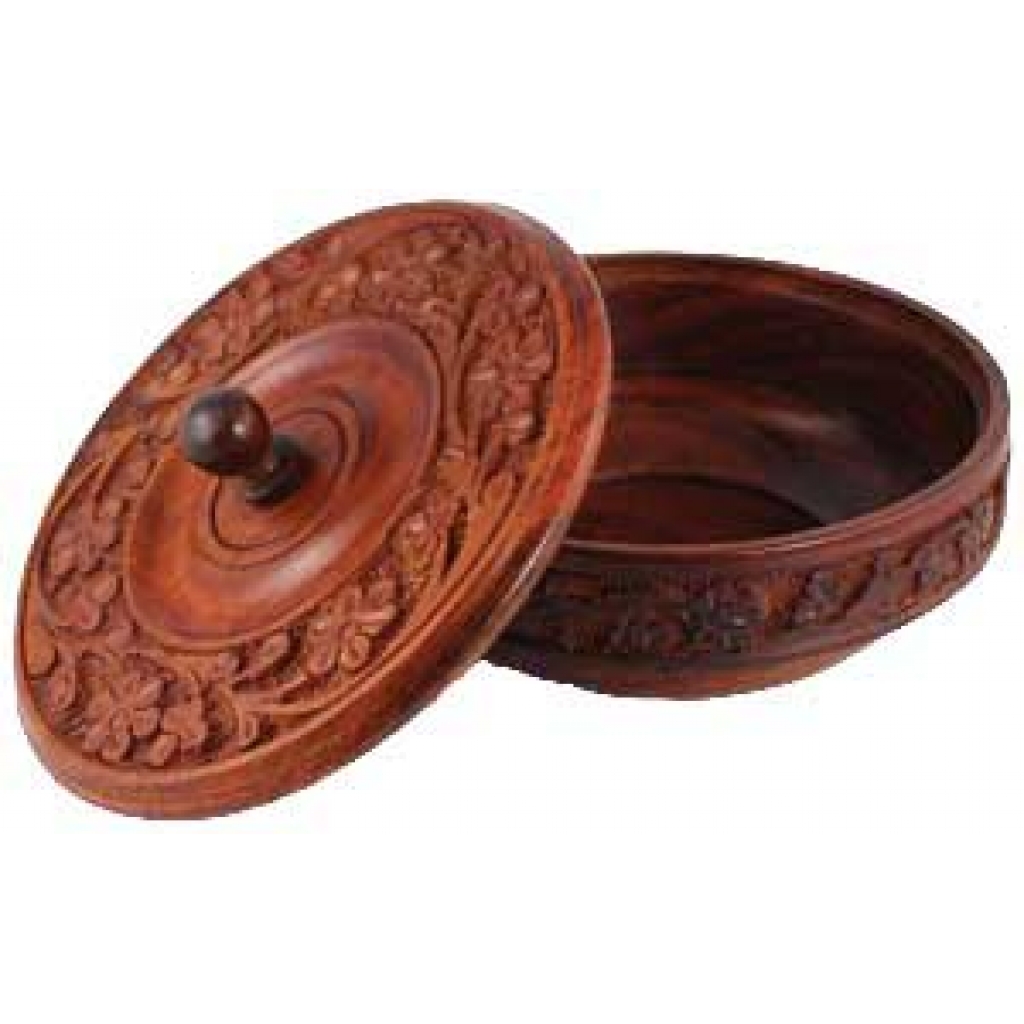 Wooden Ritual Bowl w/ Lid