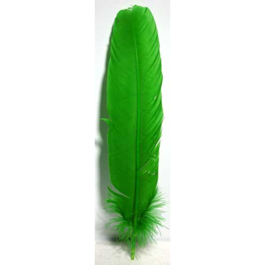 (set of 10) Green feather 12