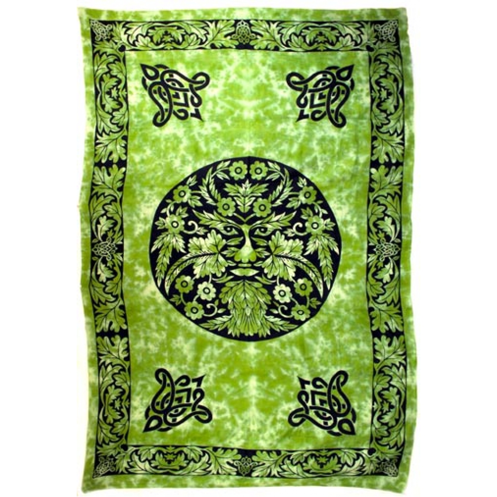 Green and Black Green Man Tapestry 72
