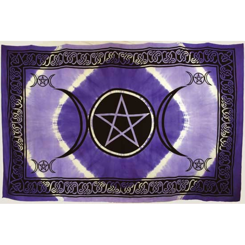 Purple Triple Moon Pentagram Tapestry 72