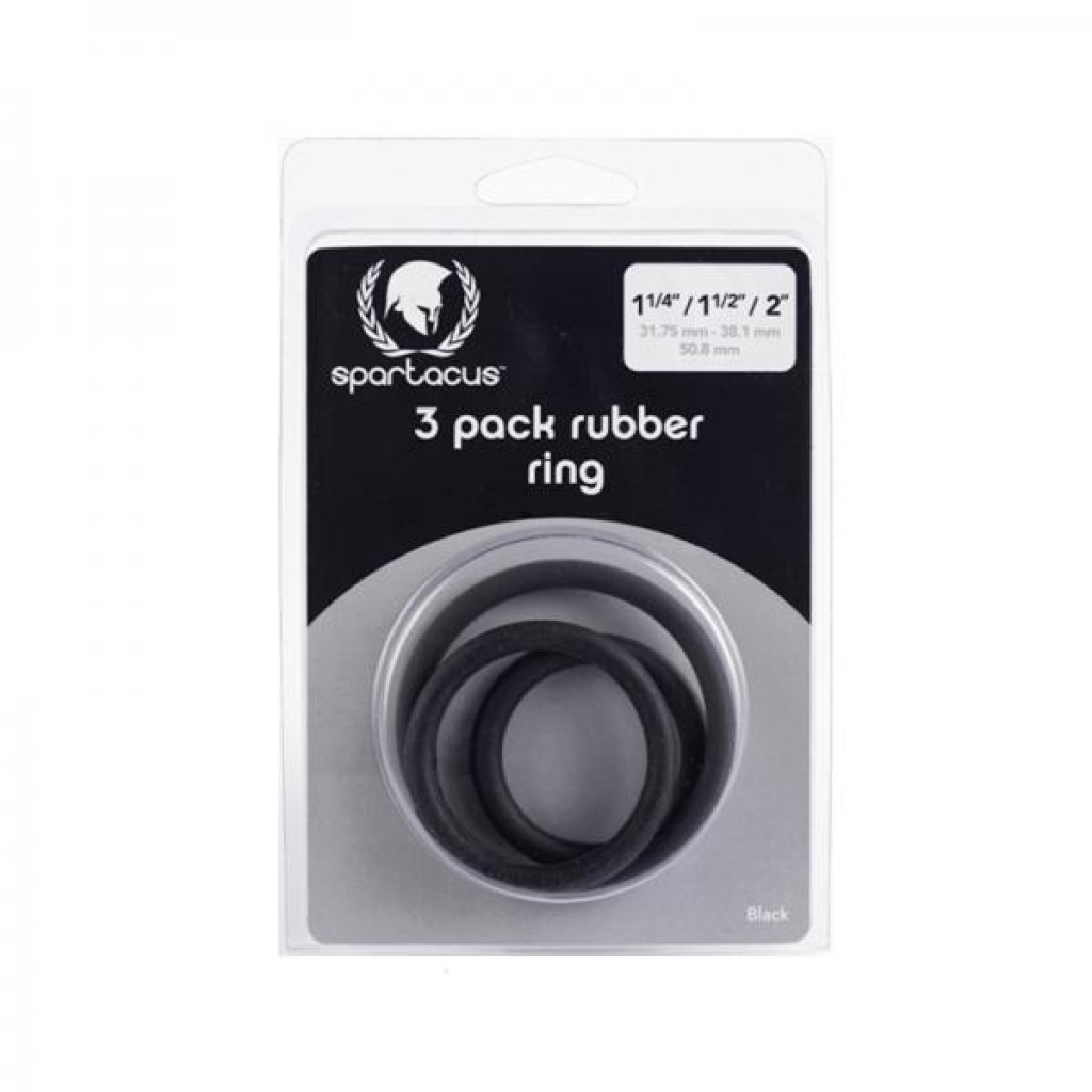 Spartacus Rubber Penis Ring (set Of 3)