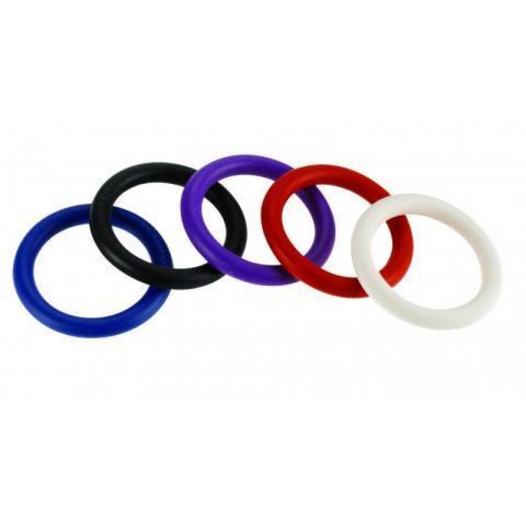 Rainbow Nitrile Penis Rings 5 Pack 1.25 inches