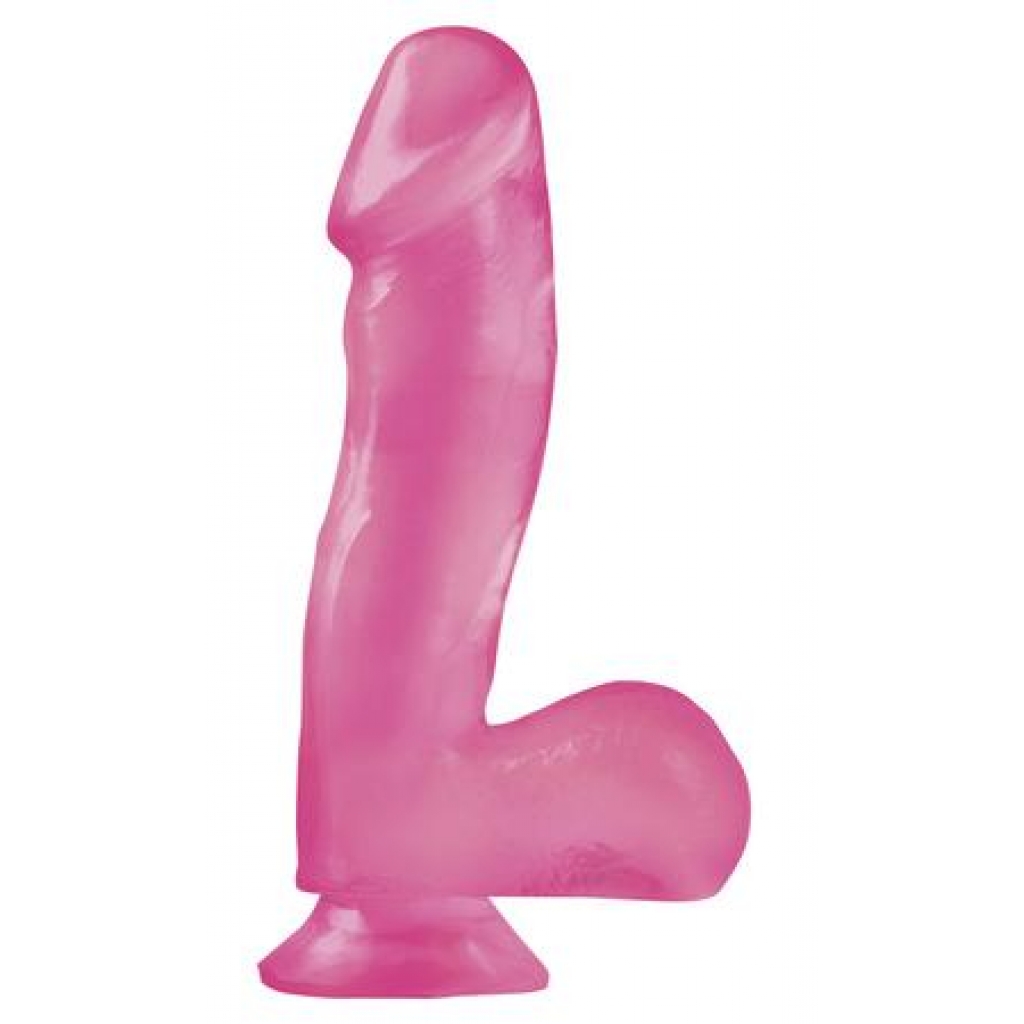 Basix Rubber 6.5 inches Dong Suction Cup Pink
