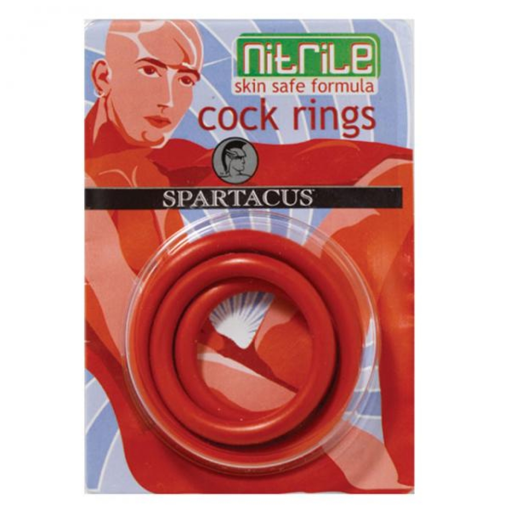 Nitrile Penis Ring Set (red/3)