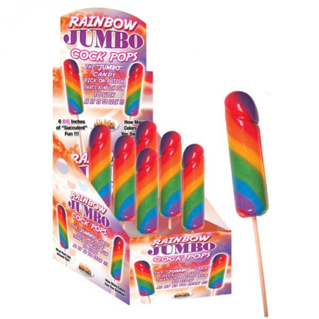 Rainbow Jumbo Penis Pops (display)
