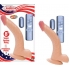 All American Whopper 8 inches Curved Vibrating Dong, Balls Beige