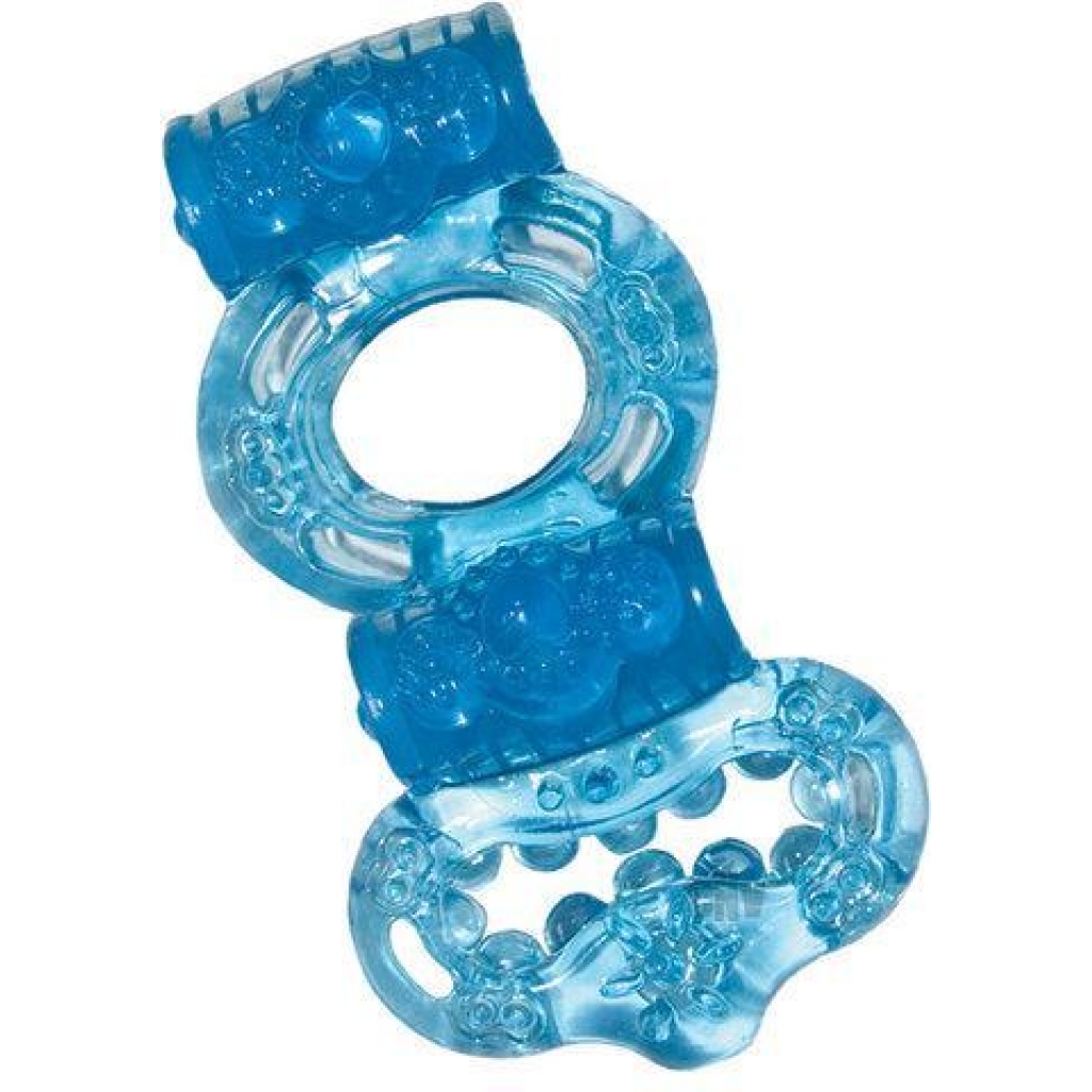 Double Power Penis and Ball Ring Blue