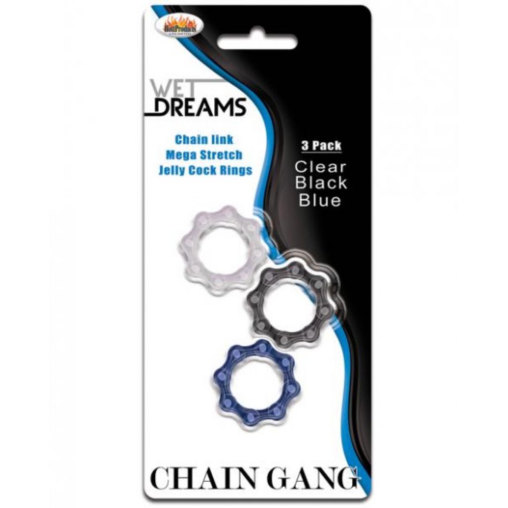 Chain Gang Penis Rings Assorted 3 Pack