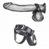 C & B Gear V-Style Penis Ring with Ball Divider Black