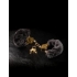 Deluxe Furry Cuffs Black Gold Handcuffs
