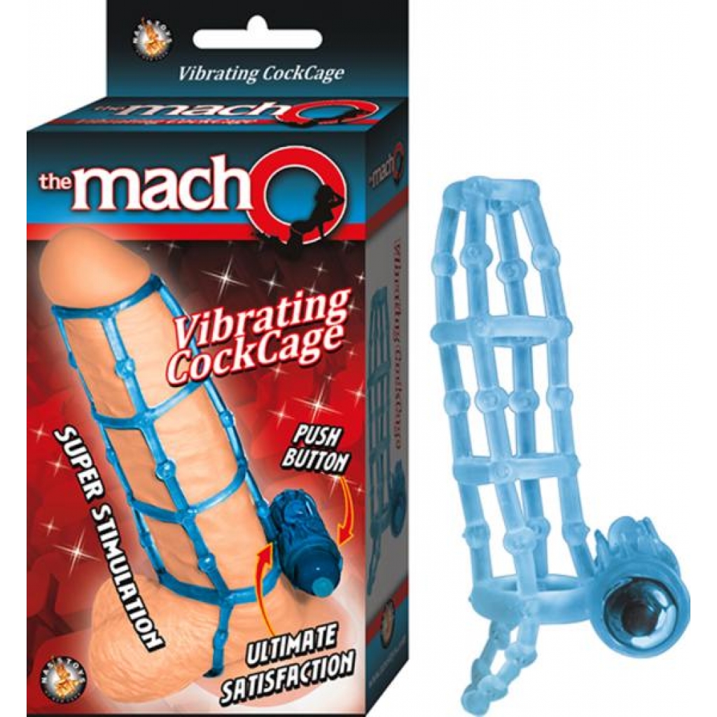 The Macho Vibrating Cockcage,waterproof Blue