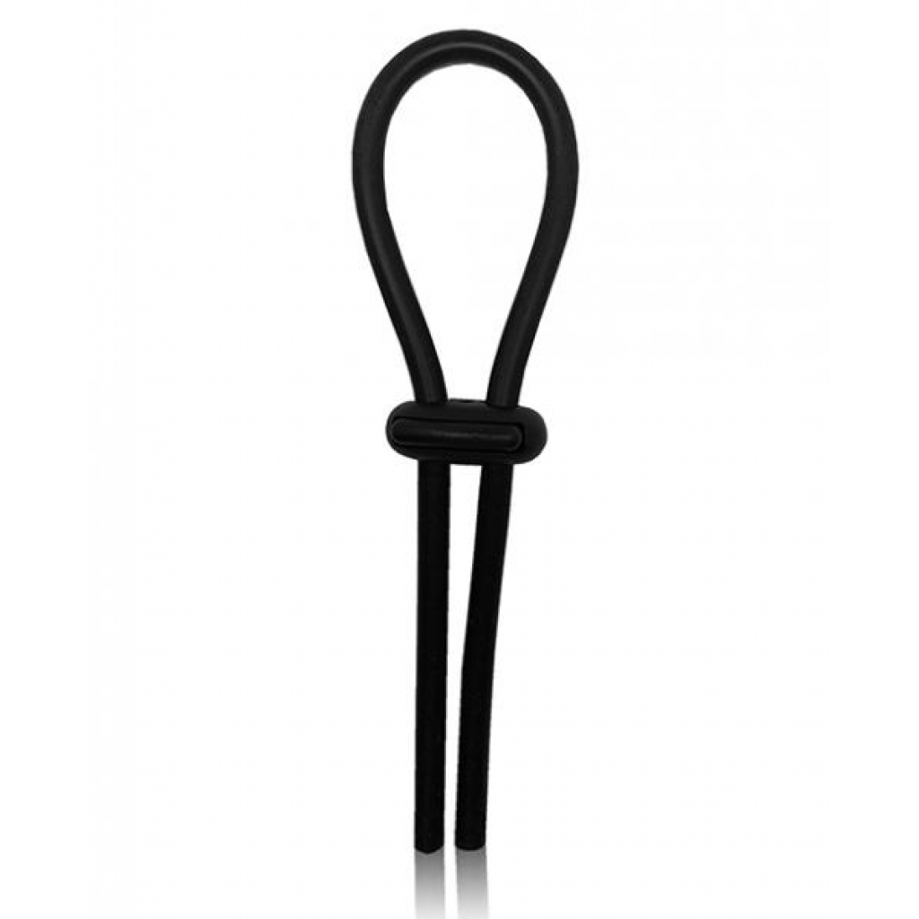 Rock Solid Lasso Single Adjustable Black Silicone Penis Tie
