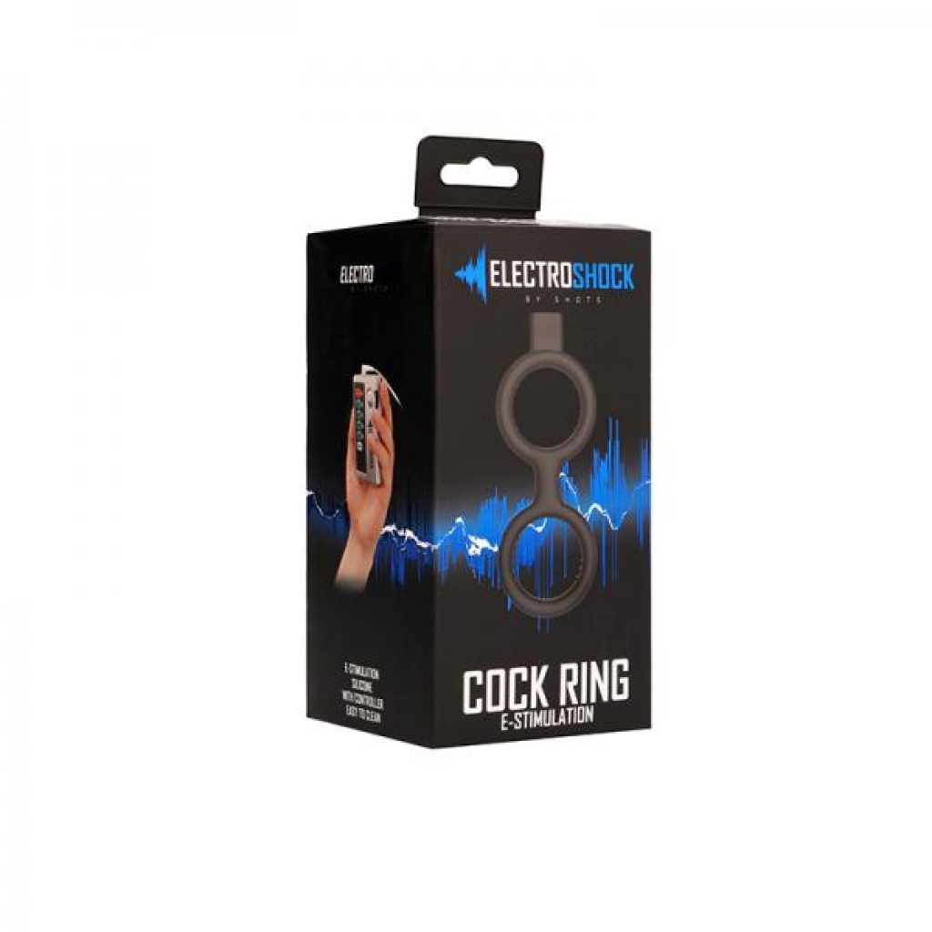 Electroshock E-stim Penis Ring With Ballstrap - Black