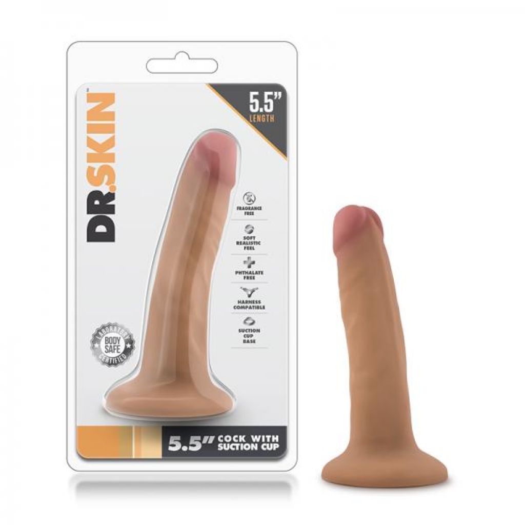 Dr. Skin - 5.5 Inch Penis With Suction Cup - Mocha