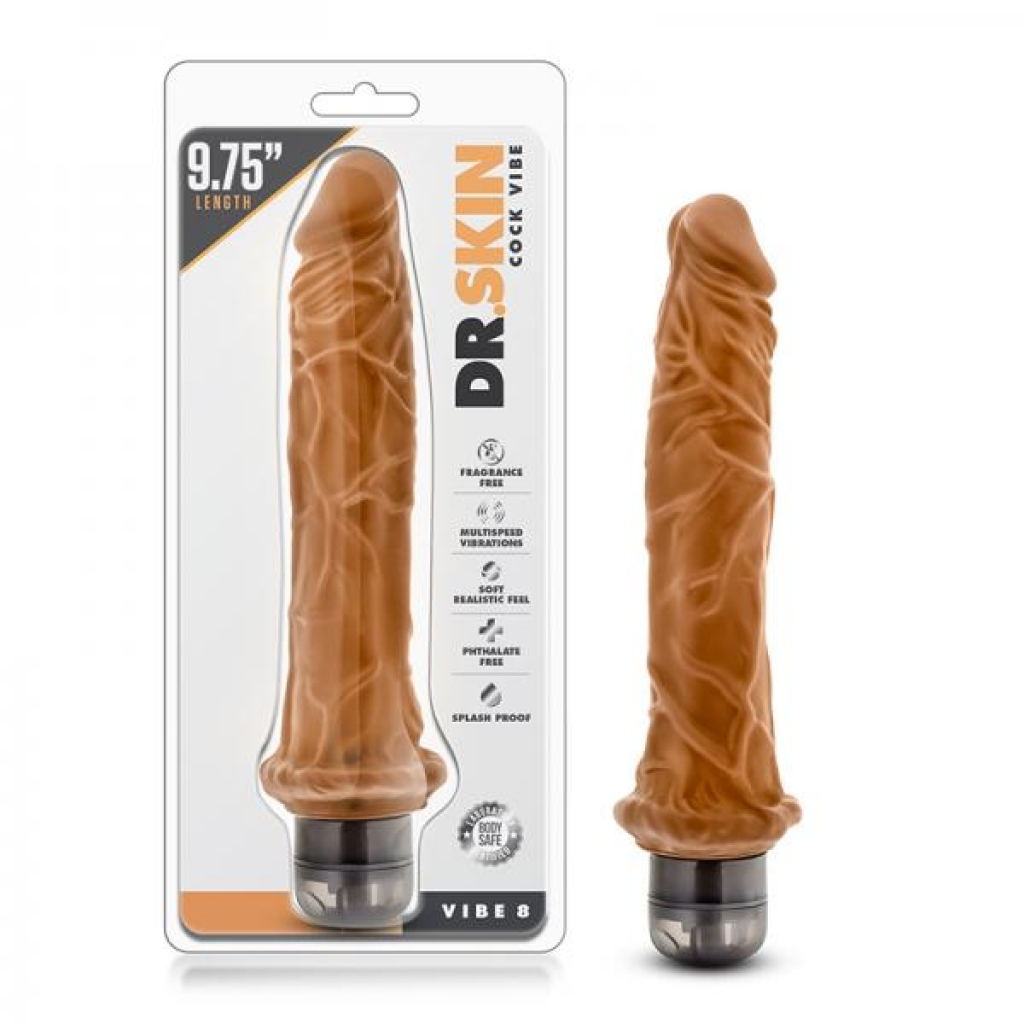 Dr. Skin - Penis Vibe - 9.75 Inch Vibrating Penis - Mocha