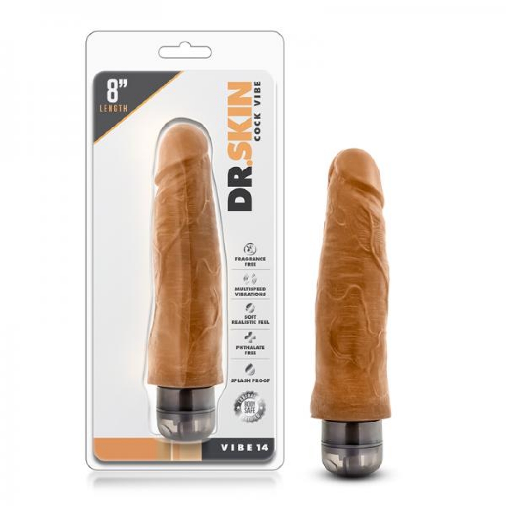 Dr. Skin - Penis Vibe - 8 Inch Vibrating Penis - Mocha