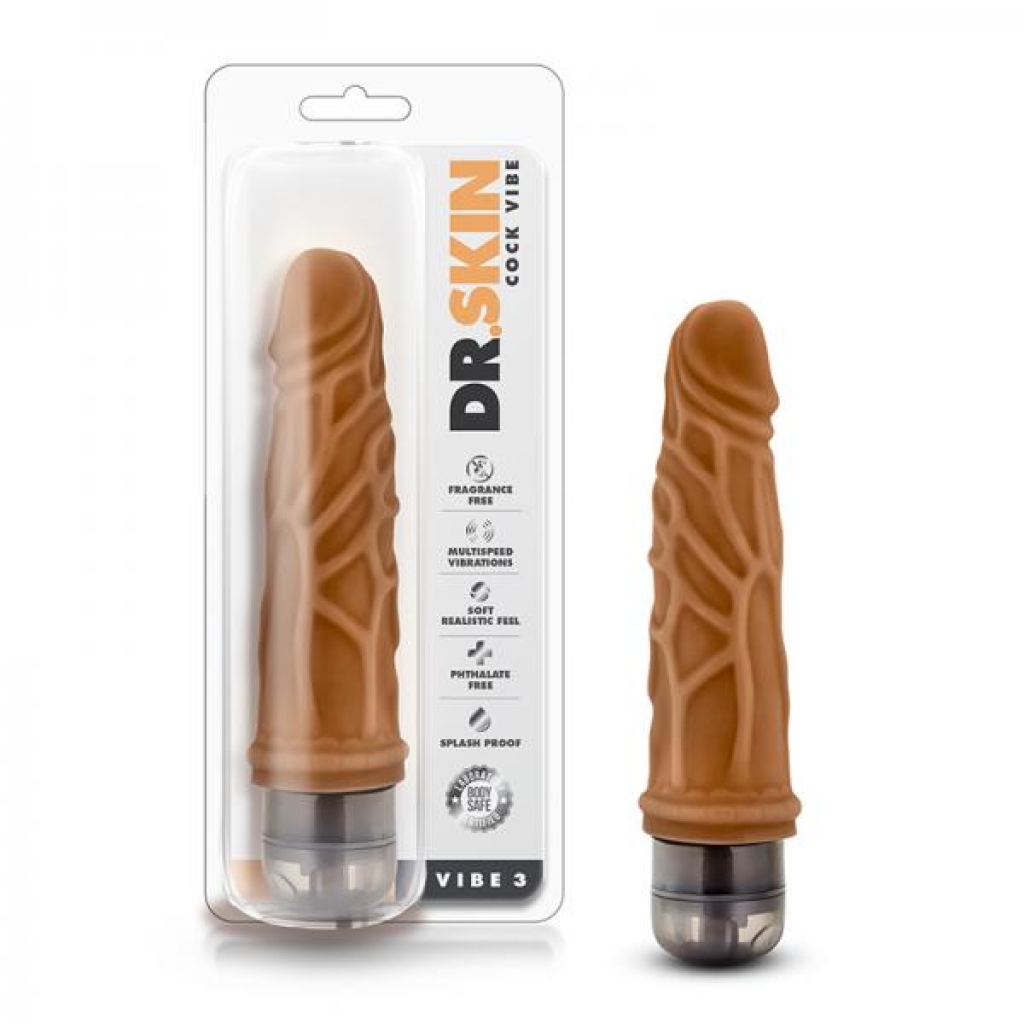 Dr. Skin - Penis Vibe - 7.25 Inch Vibrating Penis - Mocha