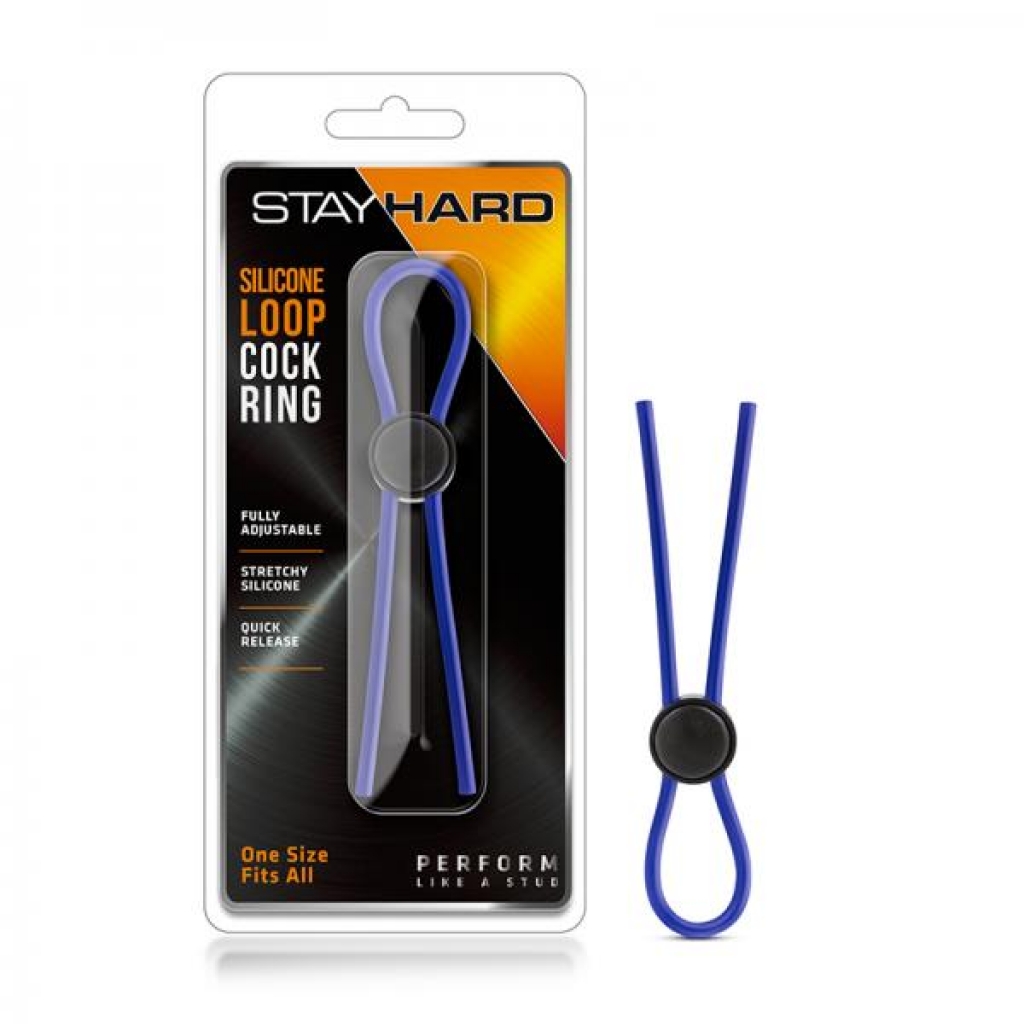 Stay Hard - Silicone Loop Penis Ring - Blue