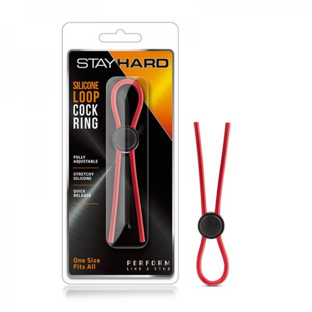 Stay Hard - Silicone Loop Penis Ring - Red