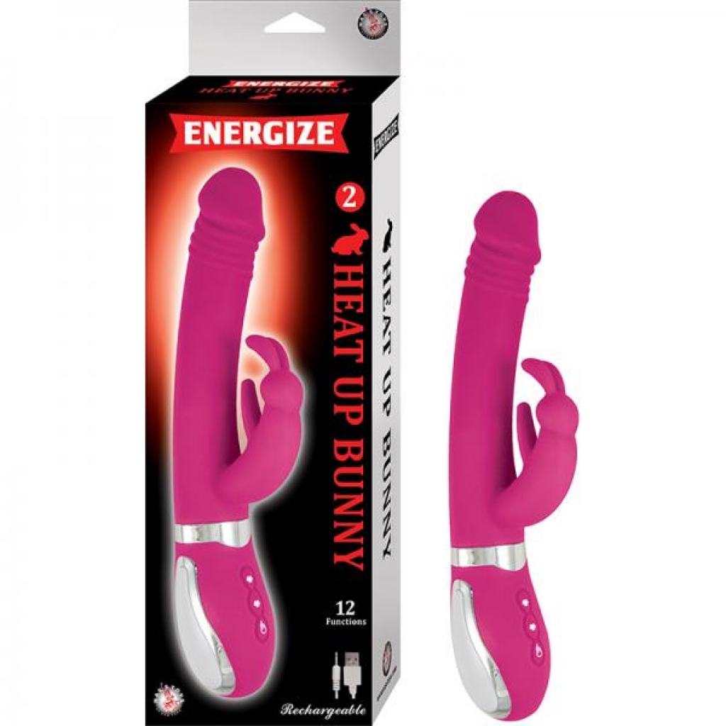 Energize Heat Up Bunny 2 Heating Up To 107 Degrees 12 Function Dual Motor Rechargable Waterproof Pin