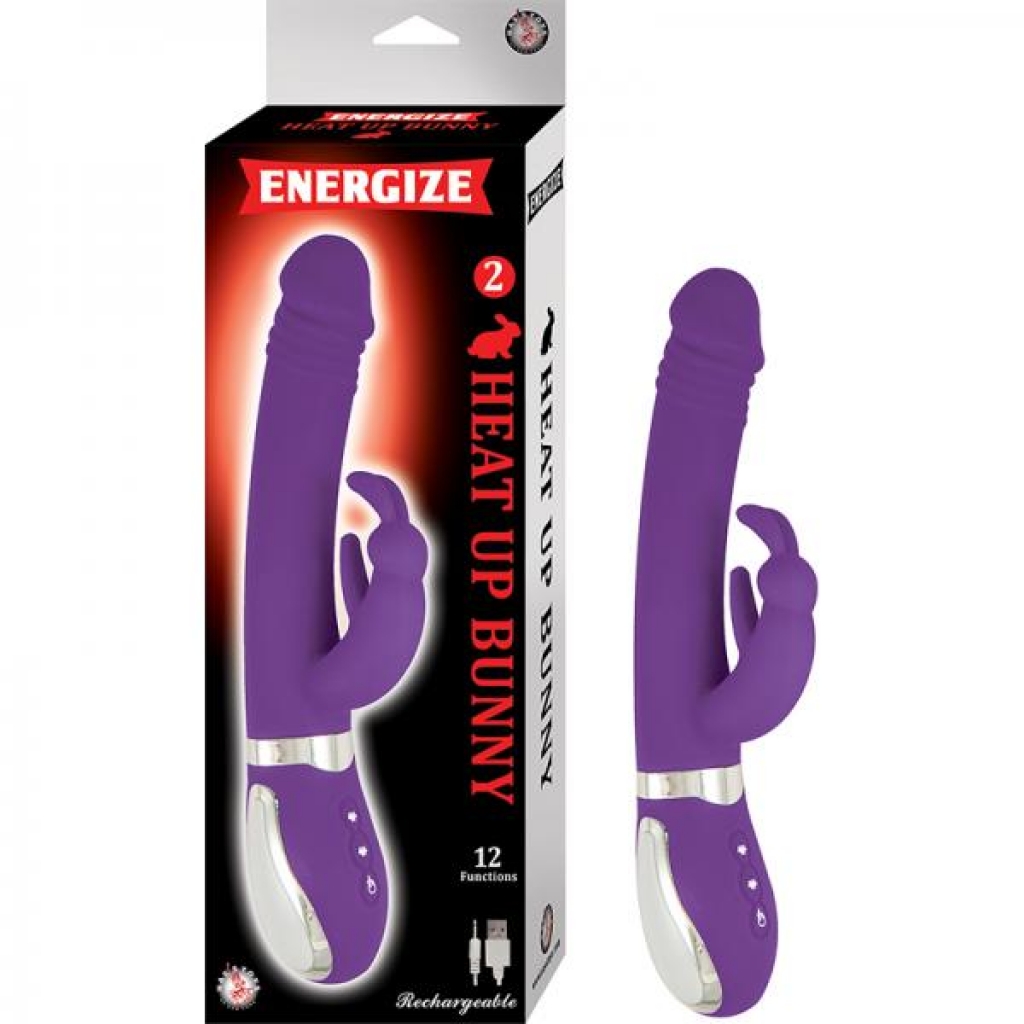 Energize Heat Up Bunny 2 Heating Up To 107 Degrees 12 Function Dual Motor Rechargable Waterproof Pur