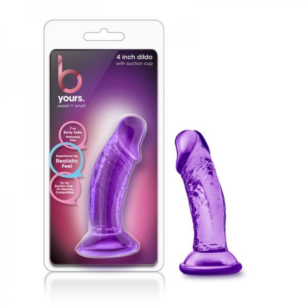 B Yours - Sweet N' Small 4in Dildo With Suction Cup - Purple