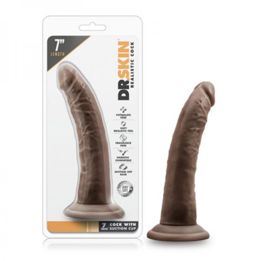 Dr. Skin - 7in Penis With Suction Cup - Chocolate