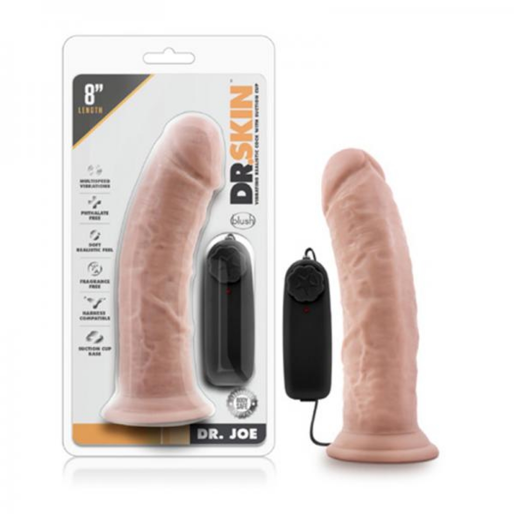 Dr. Skin - Dr. Joe - 8in Vibrating Penis With Suction Cup - Vanilla