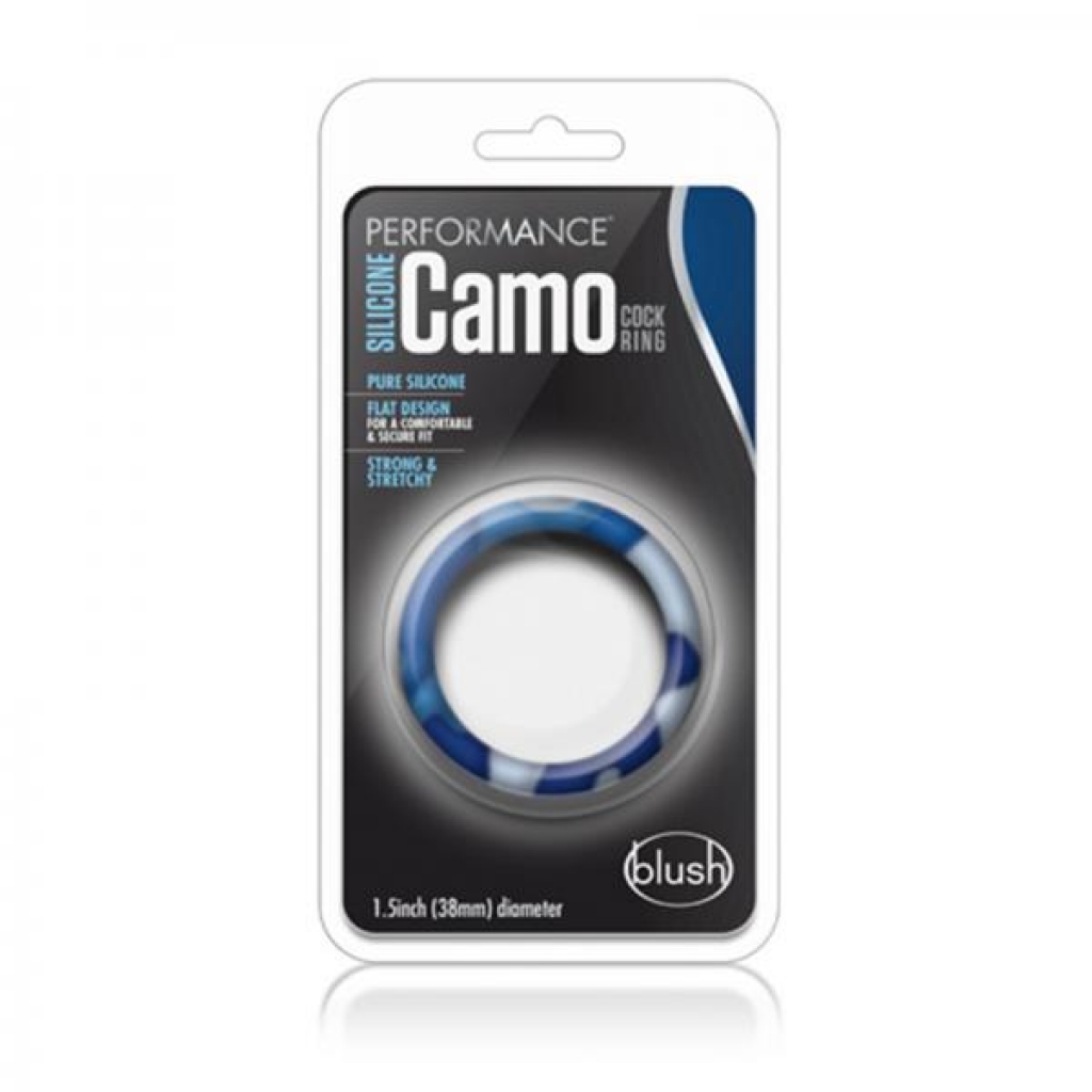 Performance - Silicone Camo Penis Ring - Blue Camoflauge