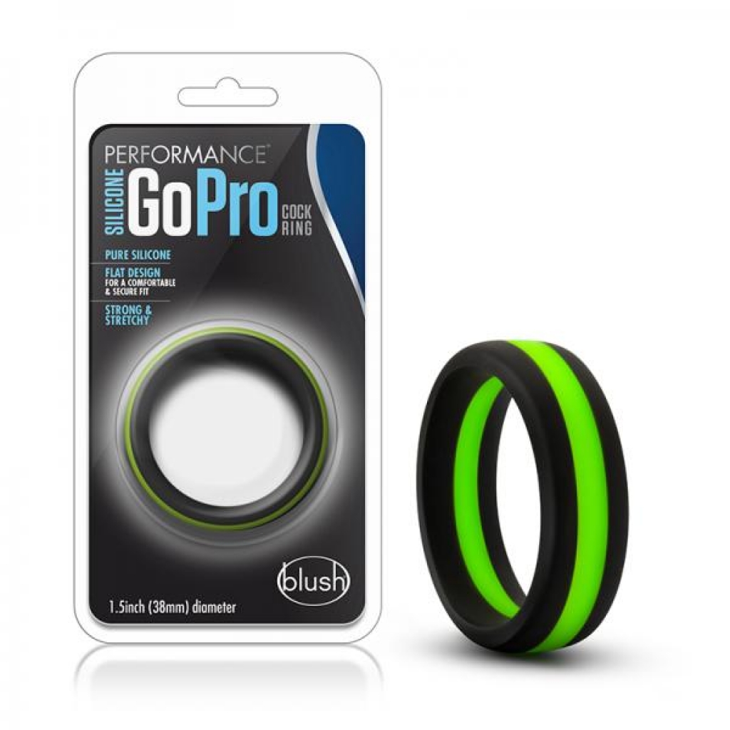 Performance - Silicone Go Pro Penis Ring - Black/green/black