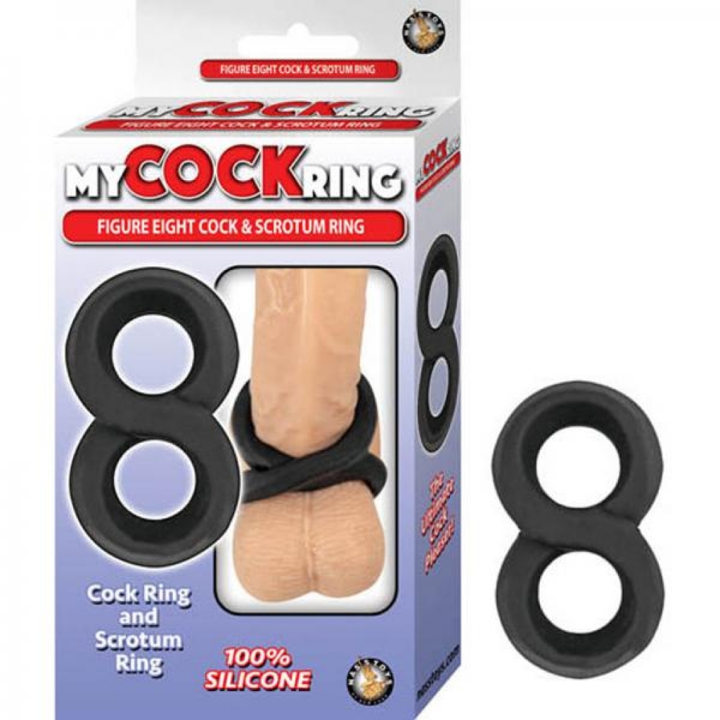 My Cockring Figure Eight Penis & Scrotum Ring Black