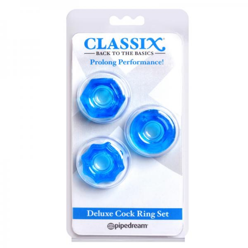 Classix Deluxe Penis Ring Set Blue